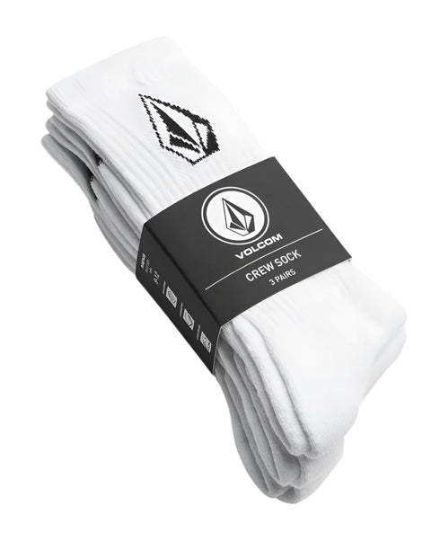 Volcom - Full Stone 3 Pack Socks (White)